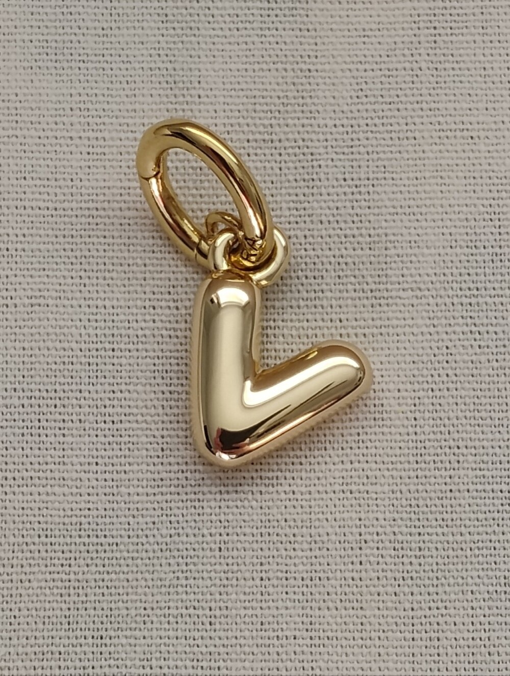 Roxanne Assoulin The Itsy Bitsy Puffy Initial Charm "v"